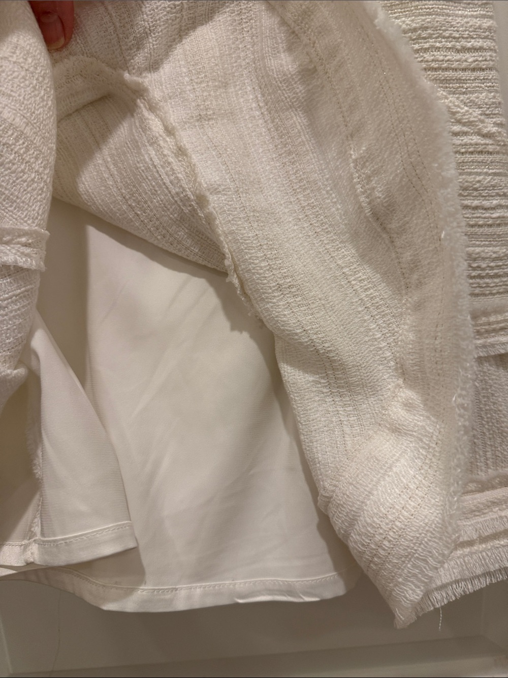 Bardot Melania Boucle Mini Dress in Ivory/White and Gold Trim - Picture 6 of 11